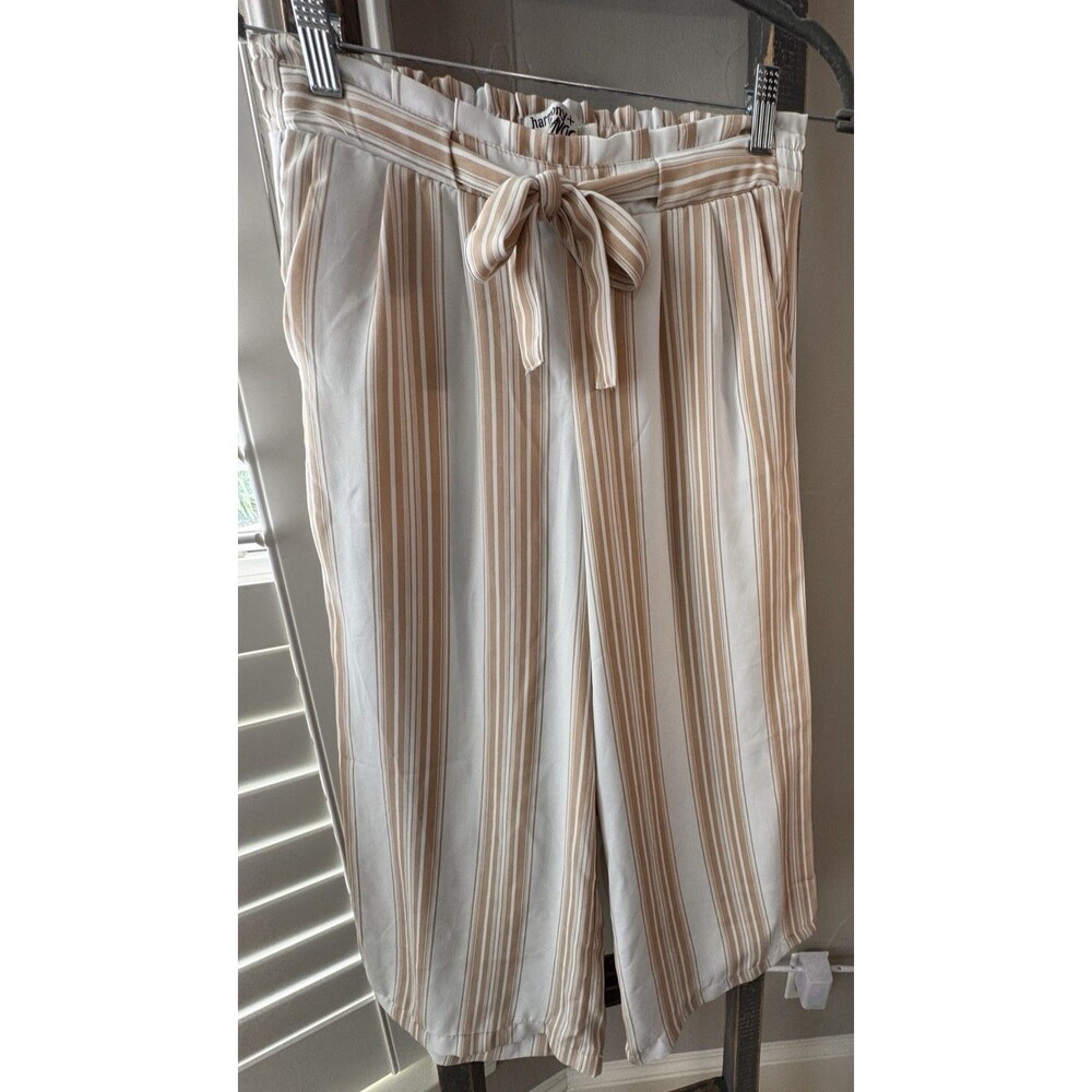 Harmony & Havoc Women’s Pant Size 7  Pull On Pant Tan and White